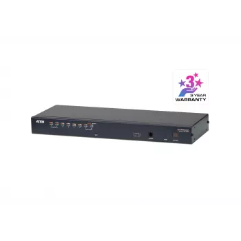 ATEN 8-portový Cat 5e/6 KVM prepínač, 1920 x 1200 pixelov, Ethernet LAN, WUXGA, 5,1 W, čierny