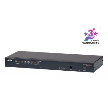 ATEN 8-portový CAT5e/6 KVM-over-IP prepínač, 1920 x 1200 pixelov, Ethernet LAN, WUXGA, 8,7 W, čierny