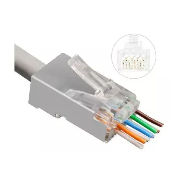 Microconnect KON506-50EZ drôtový konektor RJ45 strieborný