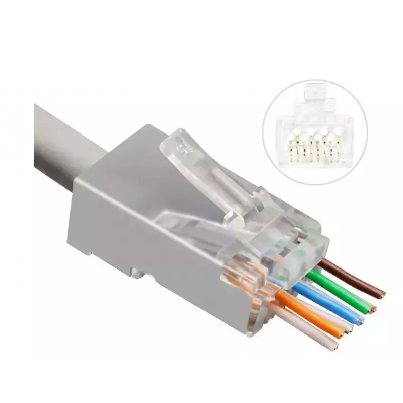Microconnect KON512-50EZ konektor RJ45 strieborný