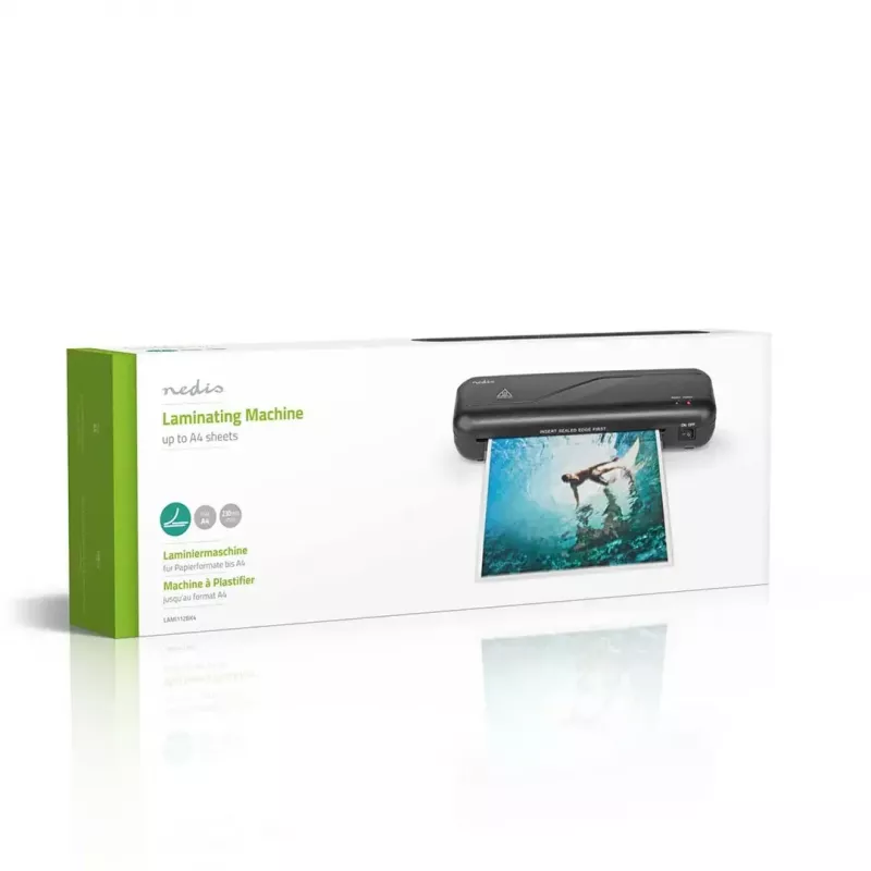 Laminátor Nedis LAMI112BK4 teplovzdušný laminátor, 230 mm/min, čierny