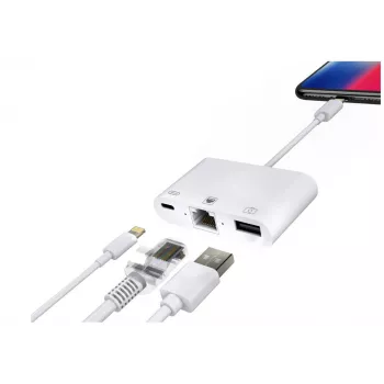 Microconnect LIGHT-HUB2 dokovacia stanica/portový replikátor pre notebook Lightning biela