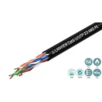 Lanview LVN122151 sieťový kábel čierny 305 m Cat6 U/UTP UTP 10000 Mbit/s