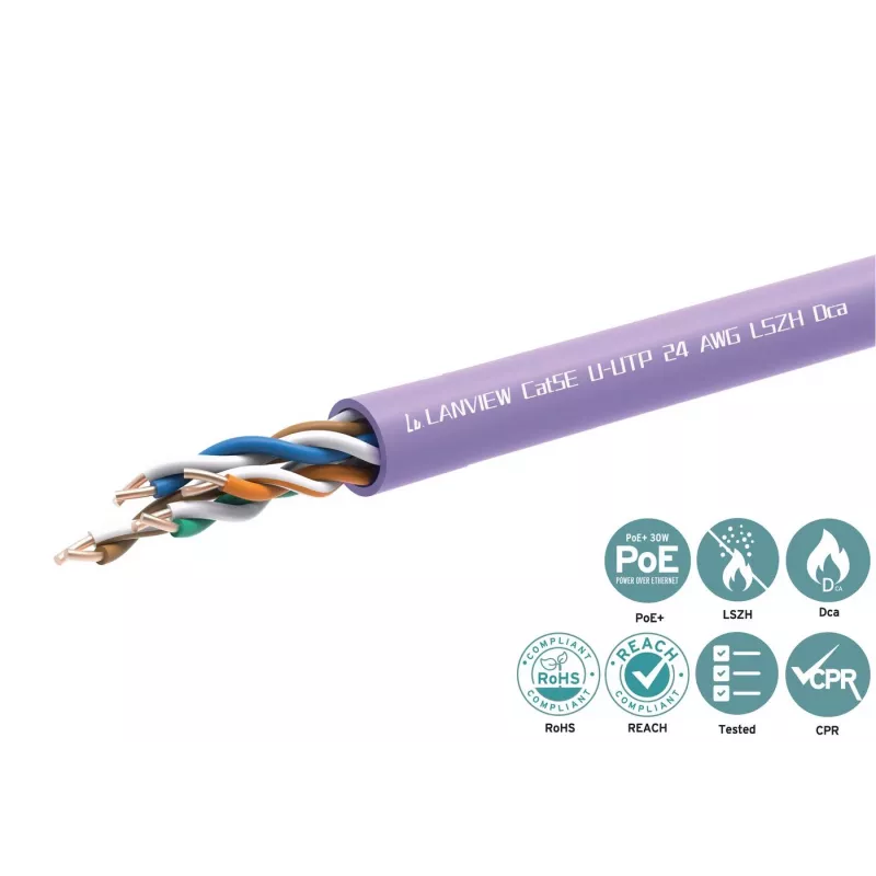 Sieťový kábel Lanview LVN122152 RJ45 Cat5e 305 m fialový