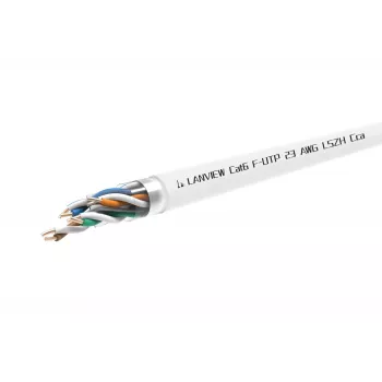 Cat6 F-UTP sieťový kábel 4x2xAWG23 LSZH biely 500m,