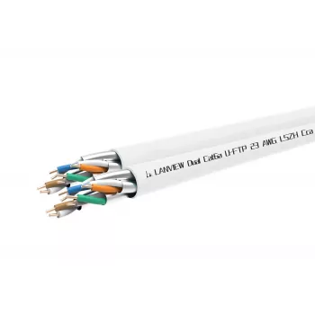 Cat6a U-FTP duálny sieťový kábel 4x2xAWG23 LSZH biely