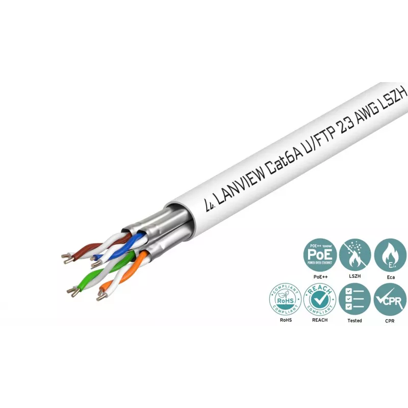 Lanview LVN122430 sieťový kábel biely 500 m Cat6a U/FTP (STP)