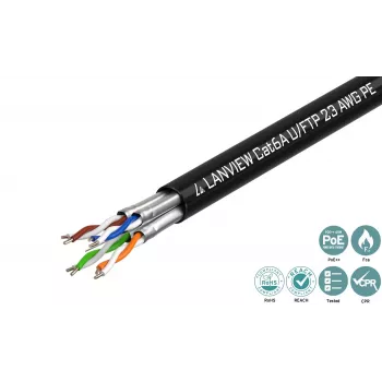 Lanview LVN122445 sieťový kábel čierny 500 m Cat6a U/UTP (UTP)