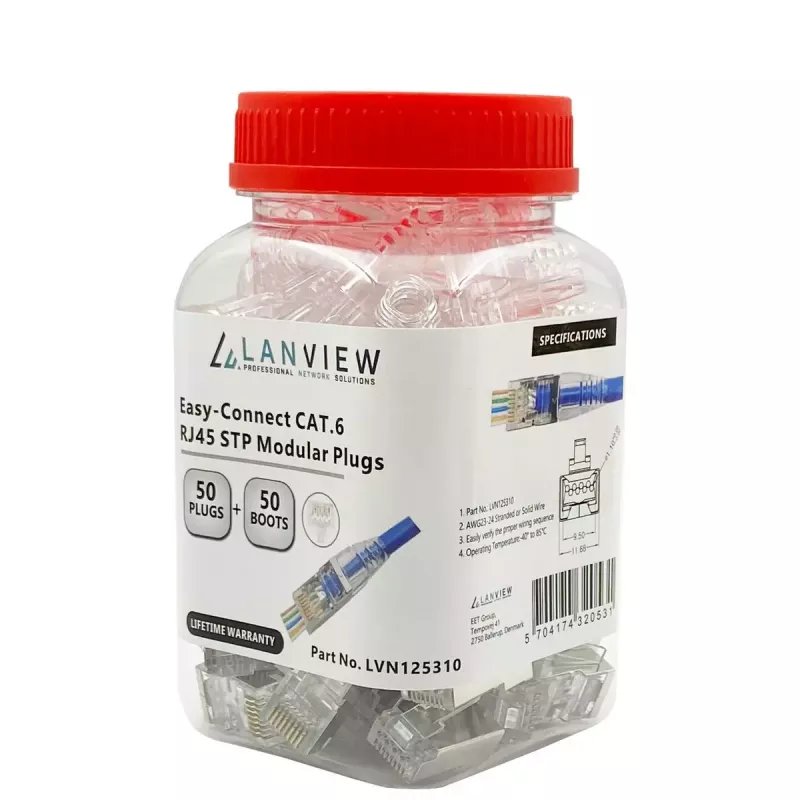 Lanview LVN125310 RJ45 konektor kábla, transparentný