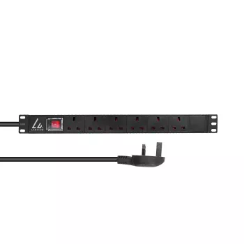 Lanview LVR-3MUK-SW-UK6 Jednotka rozvodu napájania (PDU) 6 AC výstupov 1.4U čierna