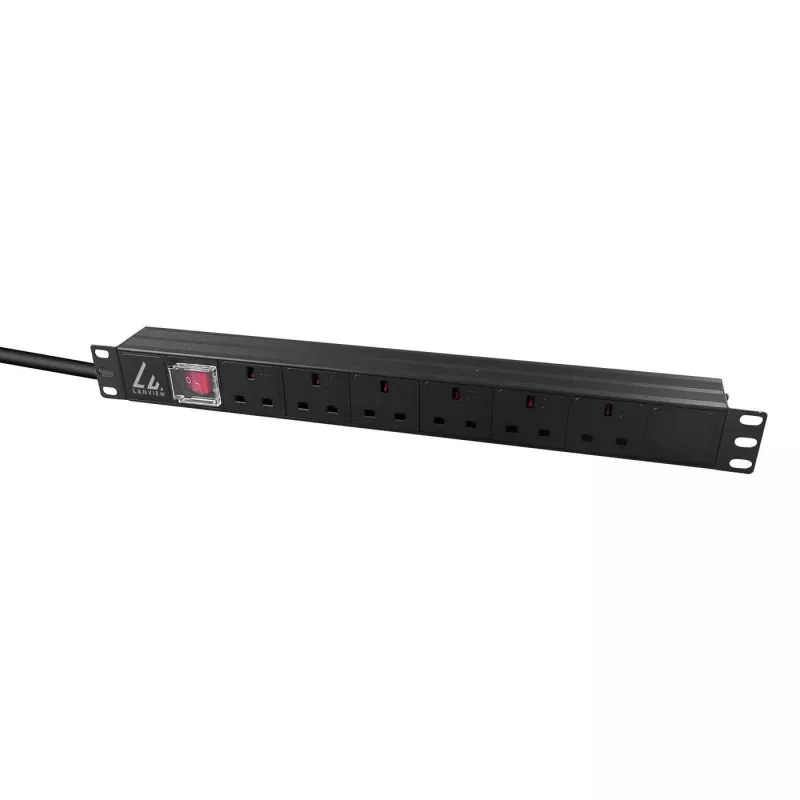 Lanview LVR-3MUK-SW-UK6 Jednotka rozvodu napájania (PDU) 6 AC výstupov 1.4U čierna