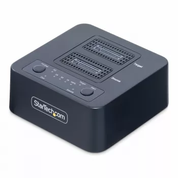 StarTech.com 1:1 M.2 NVMe duplikátor diskov, samostatný klonovač/kopírovač M.2 SSD až do 90 GB/min, USB 3.2 20 Gbit/s M.2 dok s dvoma pozíciami, súčasťou kábel USB-C/A