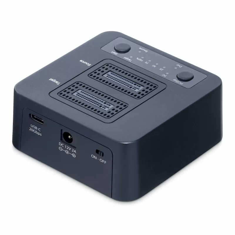 StarTech.com M2-HDD-DUPLICATOR-N1 samostatný duplikátor 1:1 a dok pre disky M.2 NVMe (PCIe), až 90 GB/min, USB-C 20 Gbps, dvojslotový, v súlade s TAA