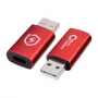 Káblový prepínač MicroConnect MC-ACADAP-SC USB-A na USB-C červený