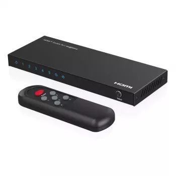 Video prepínač MicroConnect MC-HDMISWITCH0501-4K 4K 60 Hz kov čierny