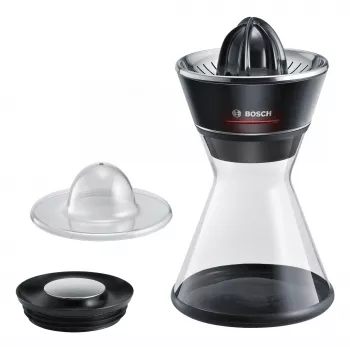 Citrusovač Bosch MCP72GPB — elektrický citrusovač, nerez, nádoba na šťavu 1 liter, čierny