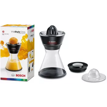 Citrusovač Bosch MCP72GPB — elektrický citrusovač, nerez, nádoba na šťavu 1 liter, čierny