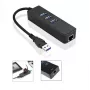 Microconnect MC-USB3.0HUBWETH dokovacia stanica/port replikátor pre notebook USB 3.2 Gen 1 (3.1 Gen 1) Type-A čierna