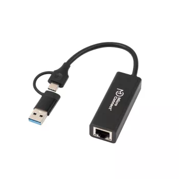 Adaptér Microconnect MC-USBACNET1G USB-C na RJ-45 0,2 m čierna
