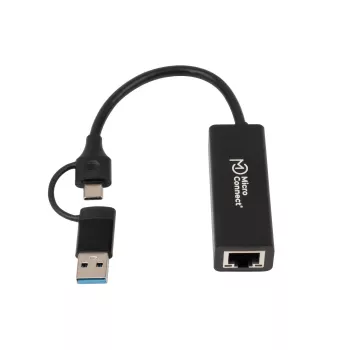 Adaptér Microconnect MC-USBACNET1G USB-C na RJ-45 0,2 m čierna