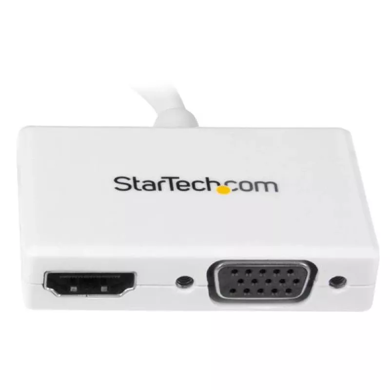 StarTech.com cestovný A/V adaptér: 2-in-1 Mini DisplayPort na HDMI alebo VGA konvertor - biely