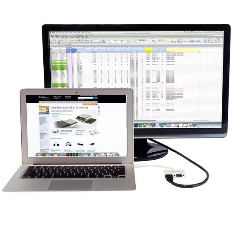 StarTech.com cestovný A/V adaptér: 2-in-1 Mini DisplayPort na HDMI alebo VGA konvertor - biely