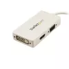 StarTech.com cestovný A/V adaptér: 3-in-1 Mini DisplayPort na VGA DVI alebo HDMI konvertor - biely