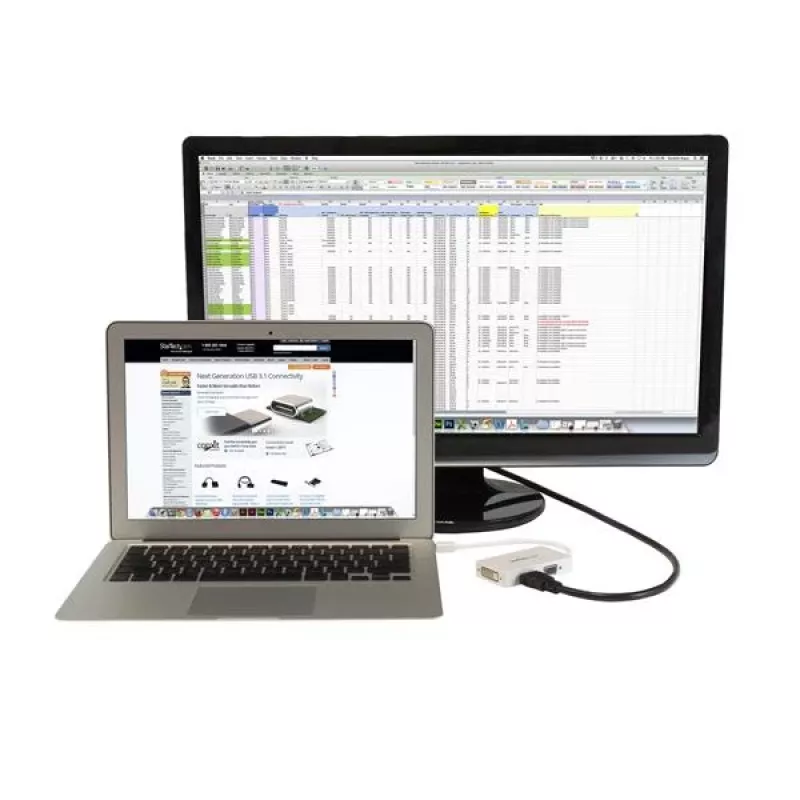 StarTech.com cestovný A/V adaptér: 3-in-1 Mini DisplayPort na VGA DVI alebo HDMI konvertor - biely