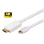 Microconnect MDPHDMI1-4K videokábel adaptér 1 m Mini DisplayPort HDMI Type-A (štandard) biely