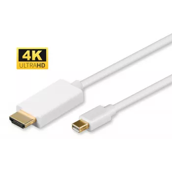 Microconnect MDPHDMI2-4K videokábel adaptér 2 m Mini DisplayPort HDMI Type-A (štandard) biely