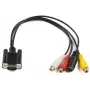 Microconnect MONGGSV videokábel adaptér 0,3 m VGA (D-Sub) RCA + S-Video čierny