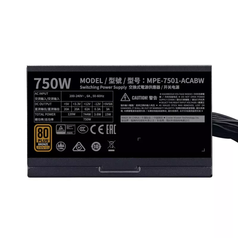 Napájací zdroj Cooler Master MWE 750 Bronze 750 W