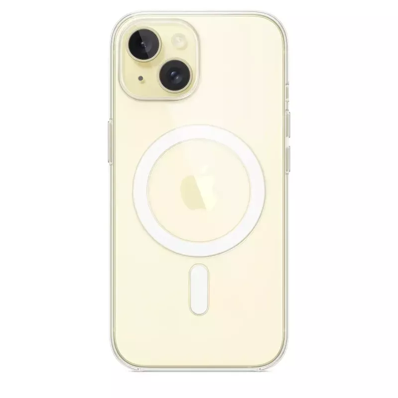 Ochranné puzdro pre iPhone 15 od Apple, MagSafe, transparentné, PC, pre 6,1 palca