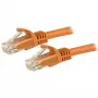 StarTech.com 15m CAT6 ethernetový kábel – oranžový CAT 6 gigabitový ethernetový kábel – 250 MHz 100 W PoE RJ45 UTP sieťový/patch kábel, ochrana západky s odľahčením ťahu, jednotlivo testovaný