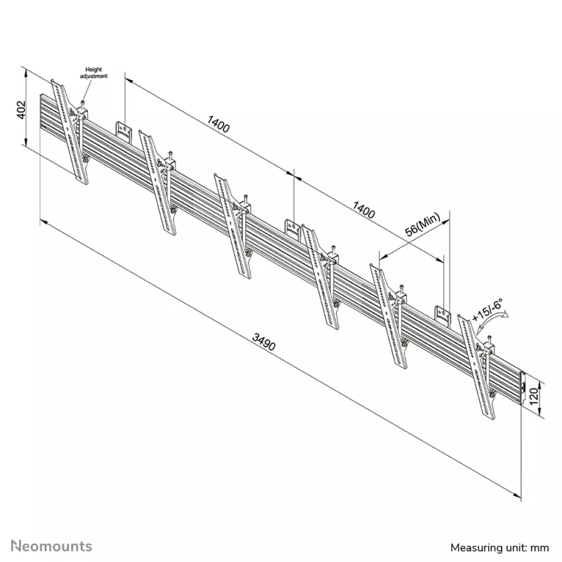 Neomounts NMPRO-WMB3 nástenný držiak na menu board 32-55 palcov - naklápací