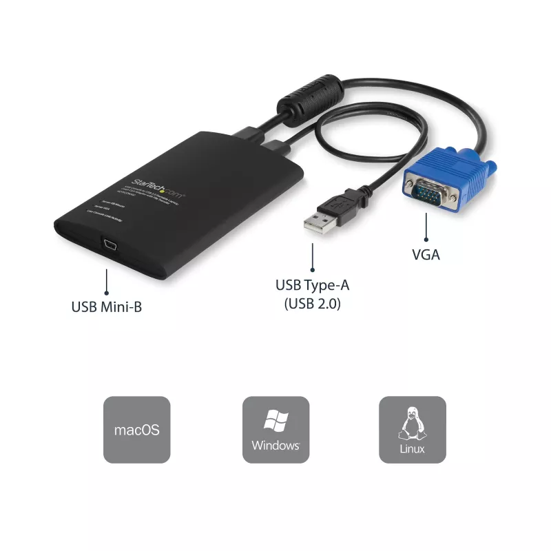 StarTech.com USB Crash Cart adaptér s prenosom súborov a nahrávaním videa