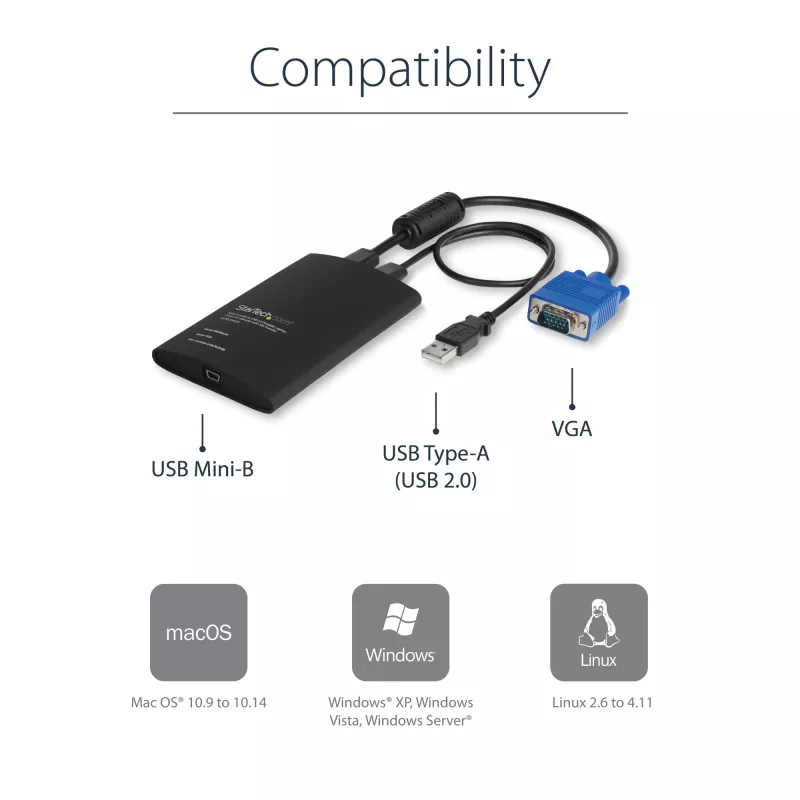 StarTech.com USB Crash Cart adaptér s prenosom súborov a nahrávaním videa