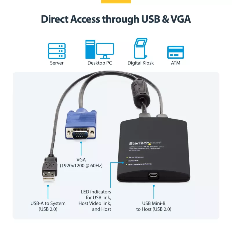 StarTech.com USB Crash Cart adaptér s prenosom súborov a nahrávaním videa