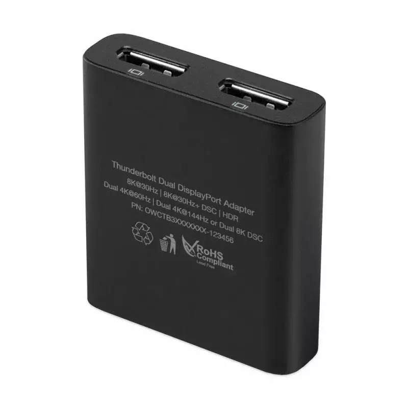 OWC Thunderbolt Dual DisplayPort adaptér USB grafický adaptér 7680 x 4320 pixelov čierny