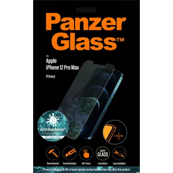 Ochrana displeja PanzerGlass pre Apple iPhone 12 Pro Max, tvrdené sklo + PET, filter proti odpočúvaniu, 6,7 palca