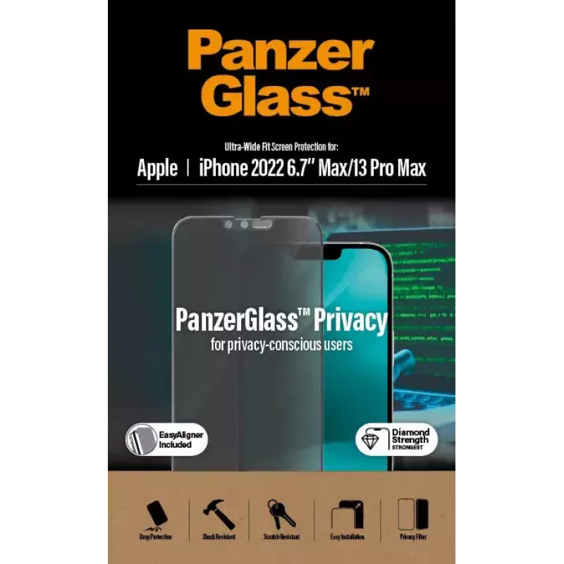PanzerGlass ® ochrana displeja proti odpočúvaniu iPhone 14 Plus | 13 Pro Max | Ultra-Wide Fit s EasyAligner