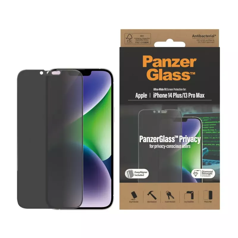 PanzerGlass ® ochrana displeja proti odpočúvaniu iPhone 14 Plus | 13 Pro Max | Ultra-Wide Fit s EasyAligner