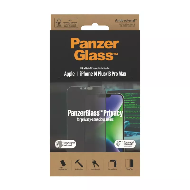 PanzerGlass ® ochrana displeja proti odpočúvaniu iPhone 14 Plus | 13 Pro Max | Ultra-Wide Fit s EasyAligner