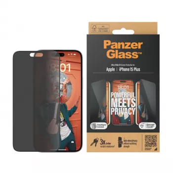 PanzerGlass ® ochranný kryt displeja Privacy iPhone 15 Plus | Ultra-Wide Fit s EasyAligner