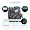 StarTech.com 4-portová USB PCIe karta, USB 3.2 5 Gbit/s, PCI Express rozširujúca karta so 4 nezávislými USB radičmi, 4 USB-A porty, Windows/macOS/Linux