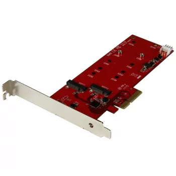 StarTech.com 2x M.2 SATA SSD radič karta – PCIe, PCIe, M.2, Full-Height / Low-Profile, PCI 2.0, červená, CE, FCC, TAA