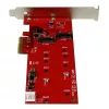 StarTech.com 2x M.2 SATA SSD radič karta – PCIe, PCIe, M.2, Full-Height / Low-Profile, PCI 2.0, červená, CE, FCC, TAA