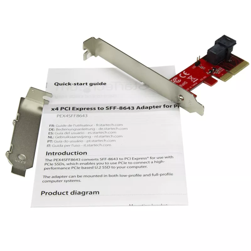StarTech.com x4 PCI Express na SFF-8643 adaptér pre PCIe NVMe U.2 SSD