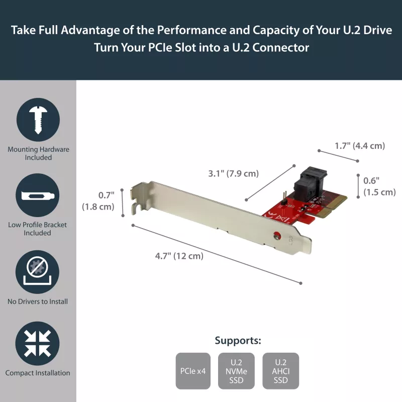 StarTech.com x4 PCI Express na SFF-8643 adaptér pre PCIe NVMe U.2 SSD