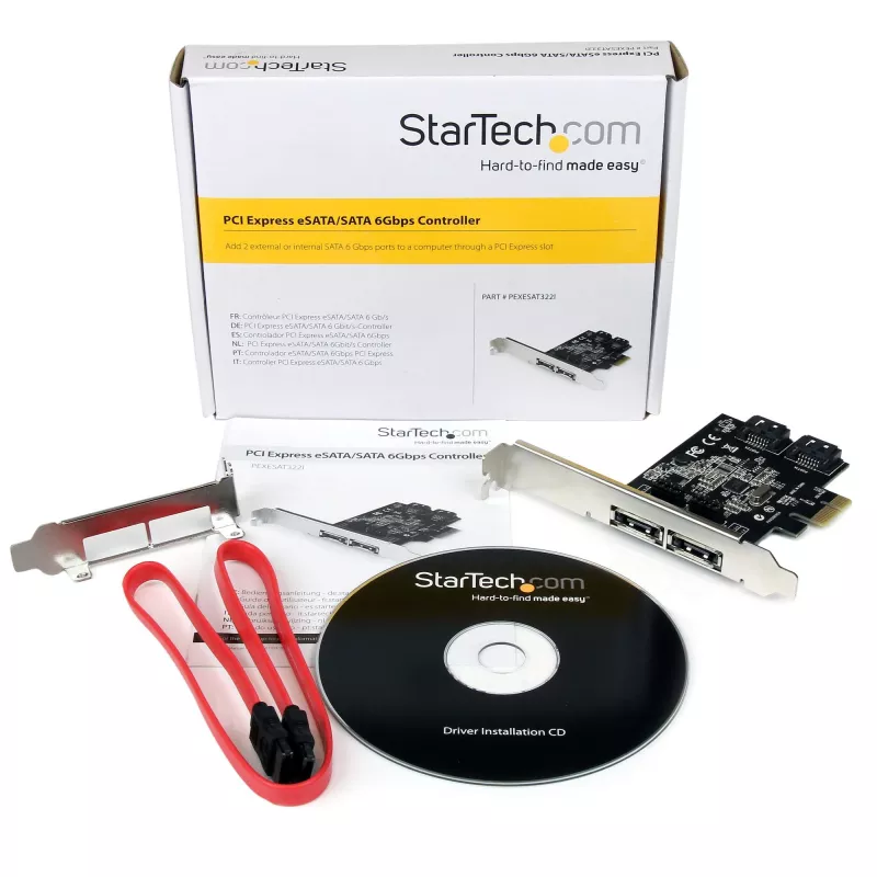 StarTech.com 2-portová PCI Express SATA 6 Gbit/s eSATA radič karta – Dual-Port PCIe SATA III karta – 2 Int/2 Ext